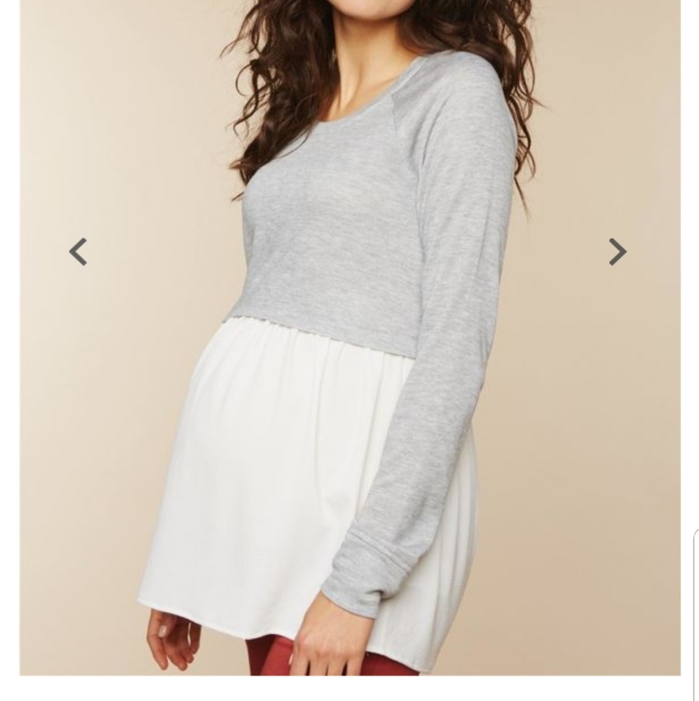 Motherhood Maternity Long Sleeve Babydoll Top